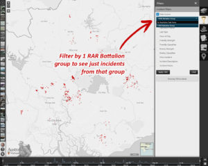 The new 1 RAR data is shown automatically on the map. You can view just the new data by using the new filter (as shown).