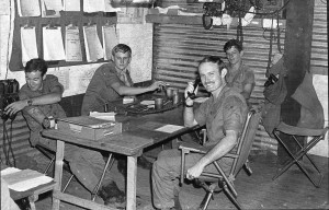 The 4RAR/NZ battalion command post was organised along similar lines to other battalion command posts. Once the message ‘Contact! Wait out’ was received, the command post sprang into action, initiating a series of battle procedures designed to support the patrol in contact. Photo courtesy of Derrill de Heer.